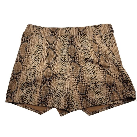 NWT Karlie Women's Snake Print Gold, Metallic, Shimmer Envelope Skort Size Small - Picture 6 of 13